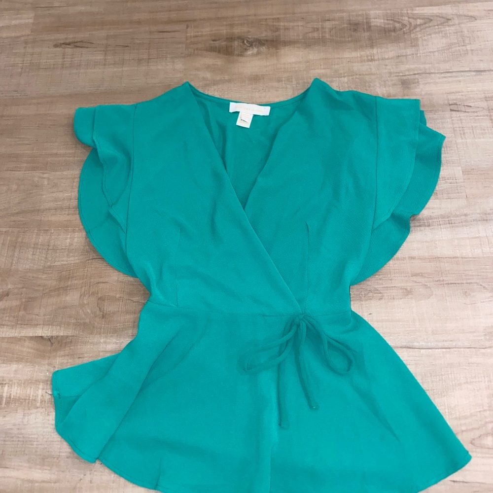 Green Wrap Blouse